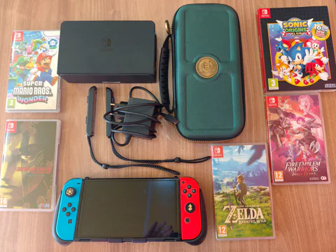 Nintendo Switch OLED + 5 Games and Accessory Set - 1